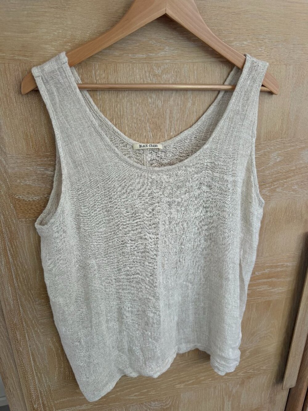 BLACK CRANE Gauze Tank Top Natural Oatmeal | Size Large